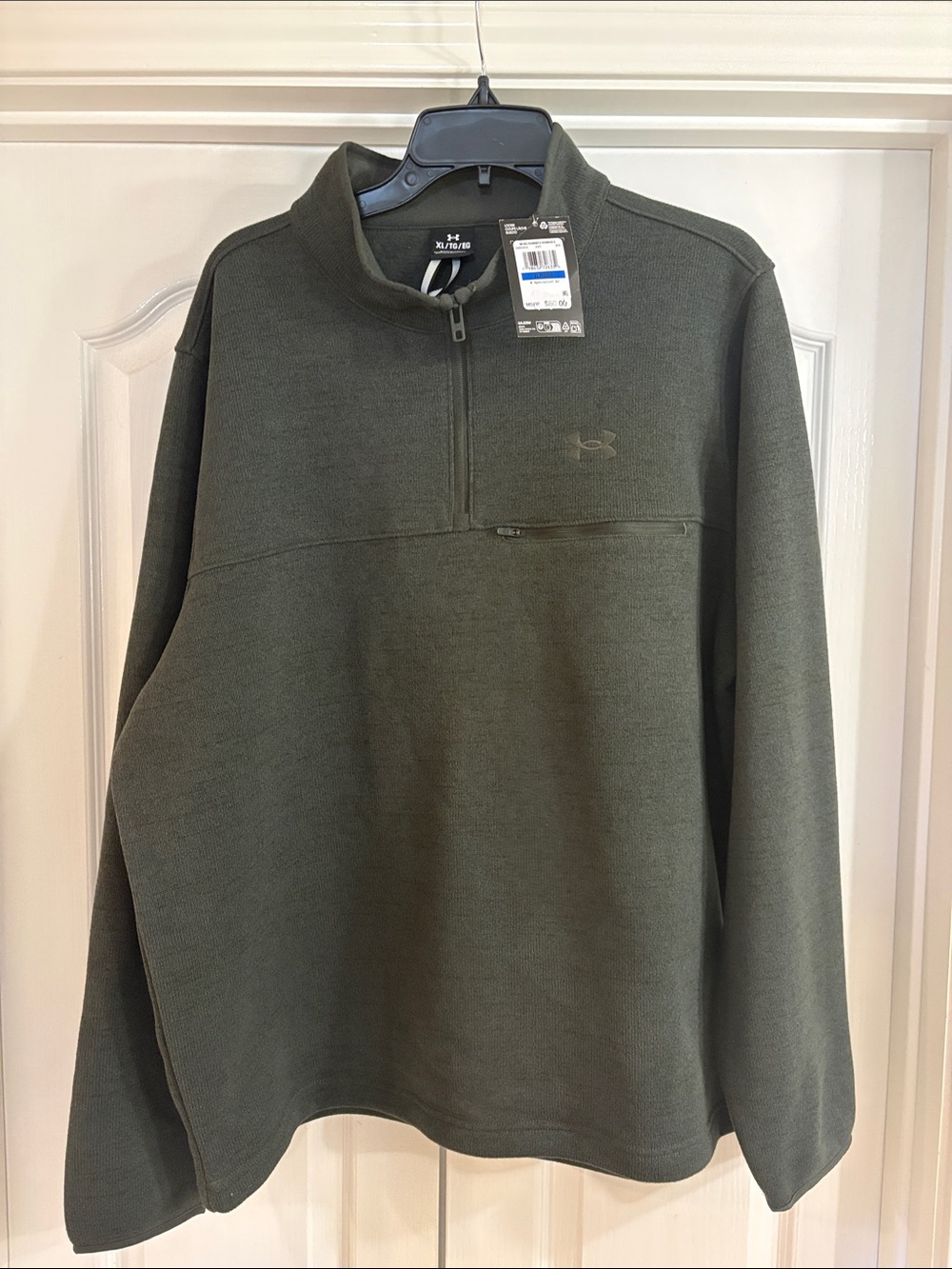 Under Armour Men's Dark Olive Quarter-Zip Pullover